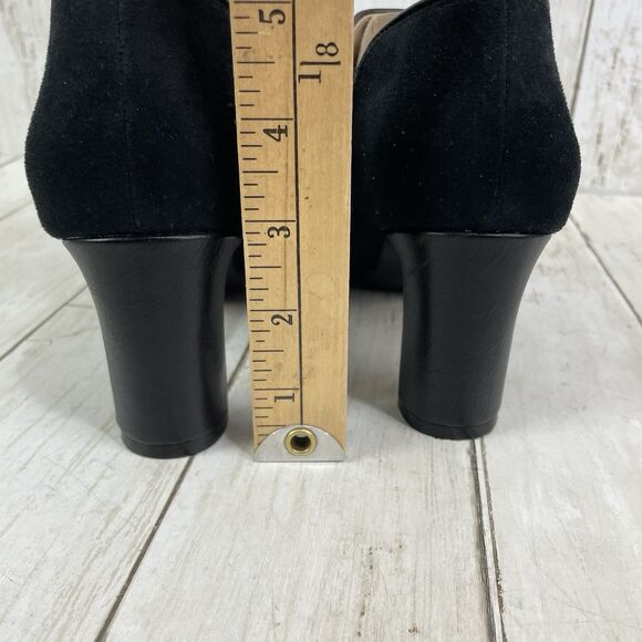 LifeStride Women’s 9.5W Gilmore Black Microsuede Booties Heel Shoes - Picture 9 of 10